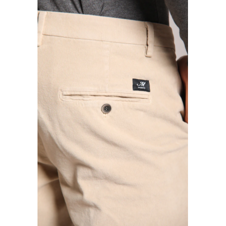 Pantalon chino TORINO slim fit velours côtelé beige clair