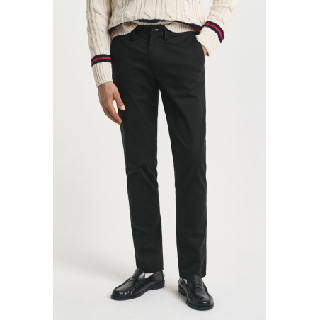 Pantalon chino coupe slim noir