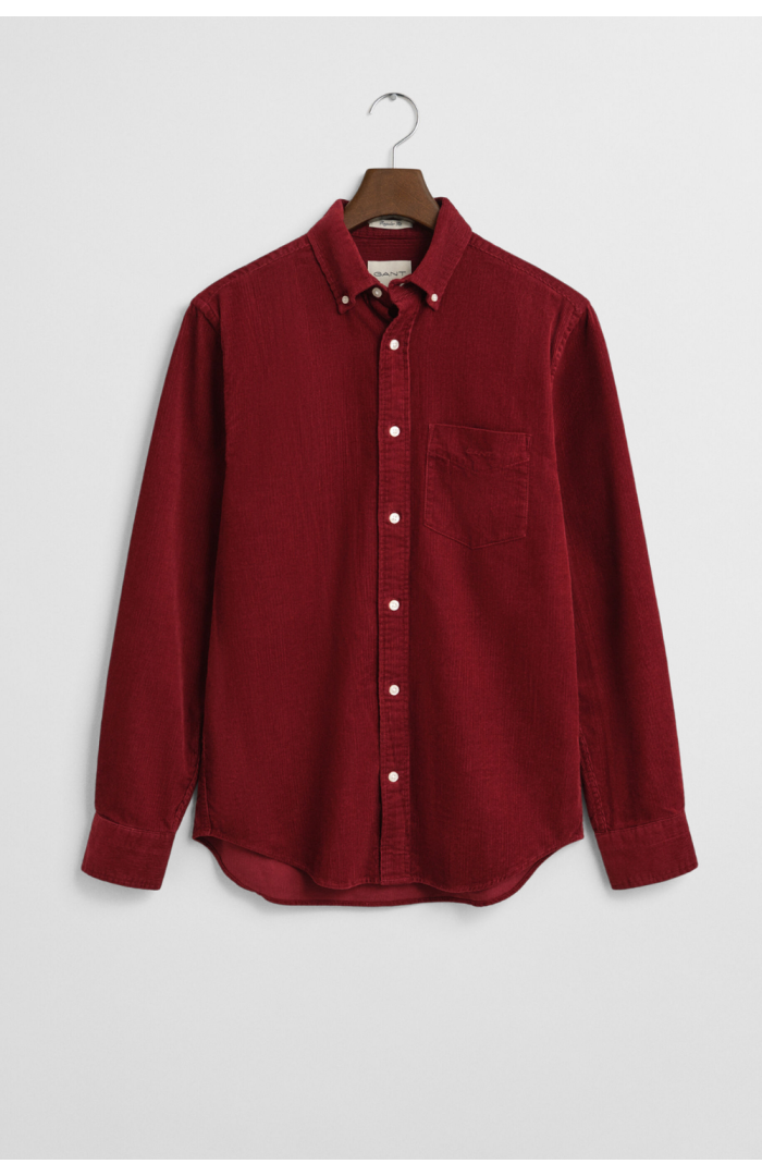 Chemise velours regular bordeaux
