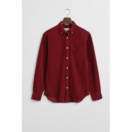 Chemise velours regular bordeaux