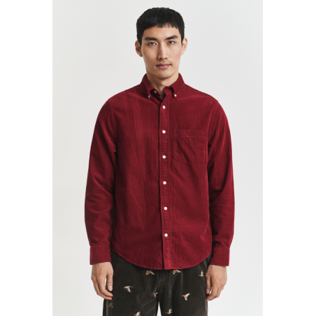 Chemise velours regular bordeaux