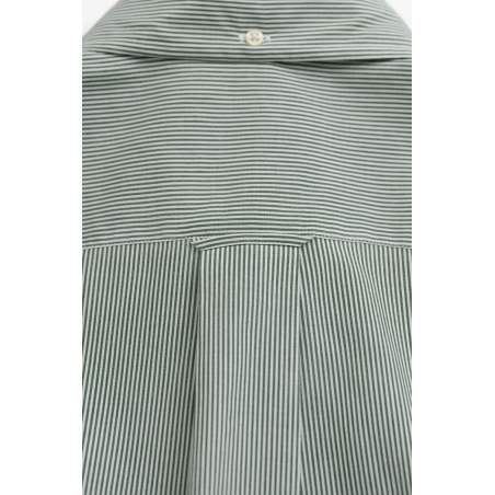 Chemise Banker regular popeline rayée vert
