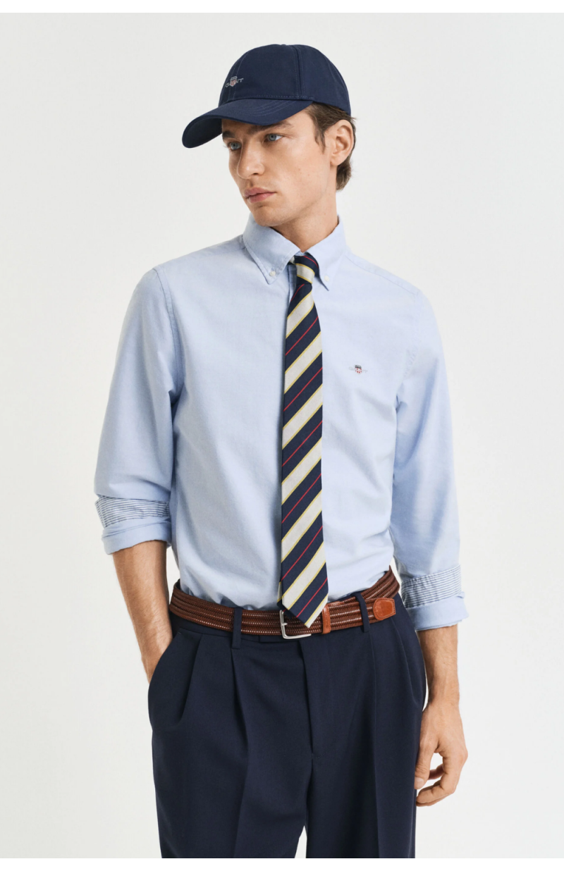 Chemise Oxford slim coton stretch bleu Chemise Oxford slim coton stretch bleu