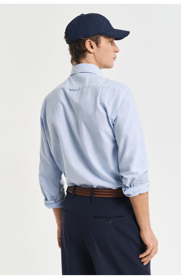 Chemise Oxford slim coton stretch bleu