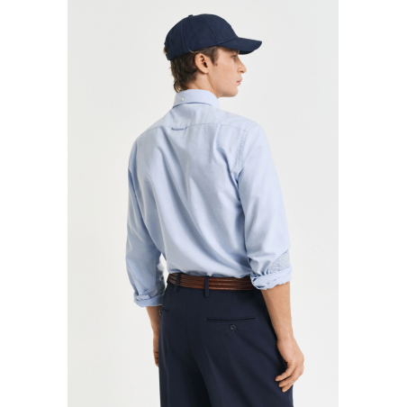 Chemise Oxford slim coton stretch bleu