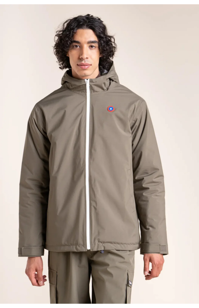 Parka Lazare courte doublée en polaire kaki
