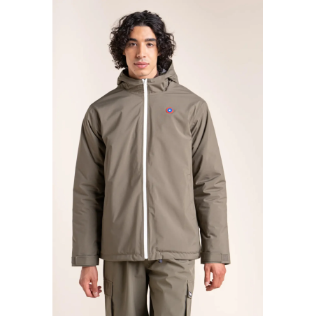 Parka Lazare courte doublée en polaire kaki