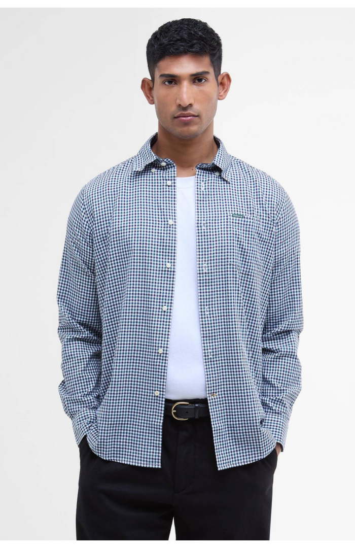 Chemise Padshaw ajustée vichy vert