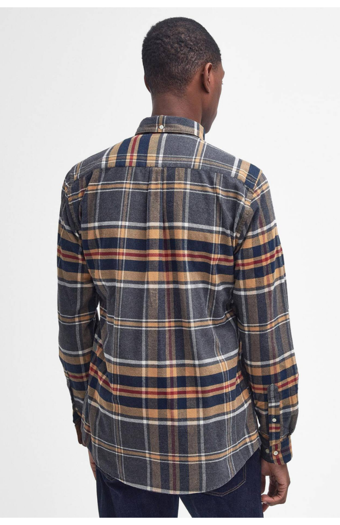Chemise Ronan ajustée gris chiné à carreaux