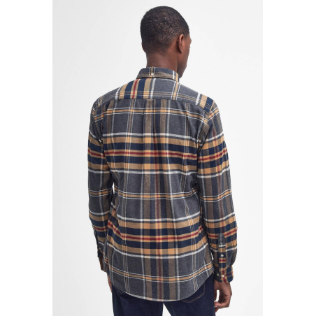 Chemise Ronan ajustée gris chiné à carreaux
