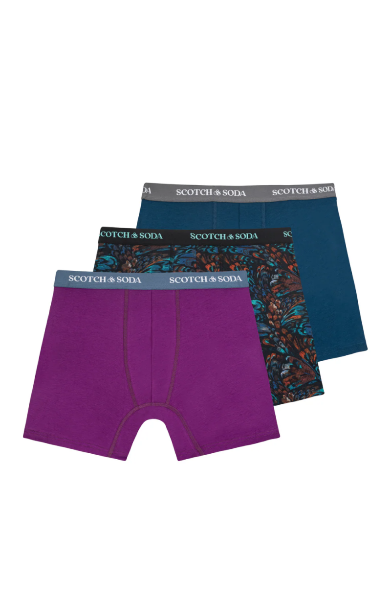 Lot de 3 boxers coton stretch teal Lot de 3 boxers coton stretch teal