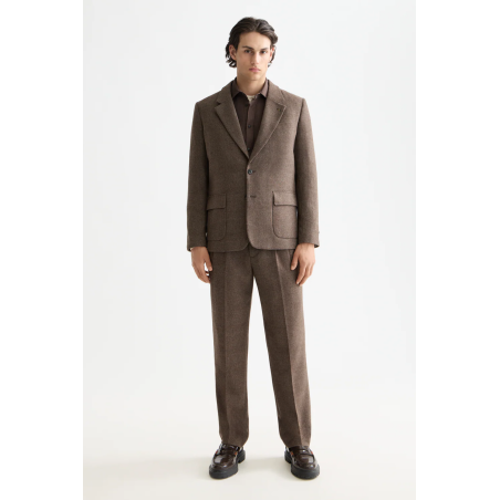Blazer en laine mélangée marron relaxed fit