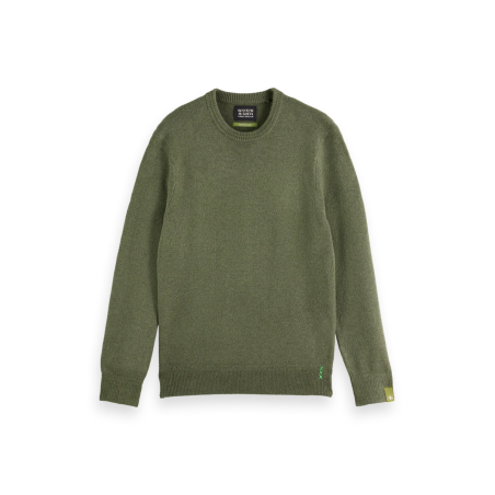 Pull col rond regular fit kaki