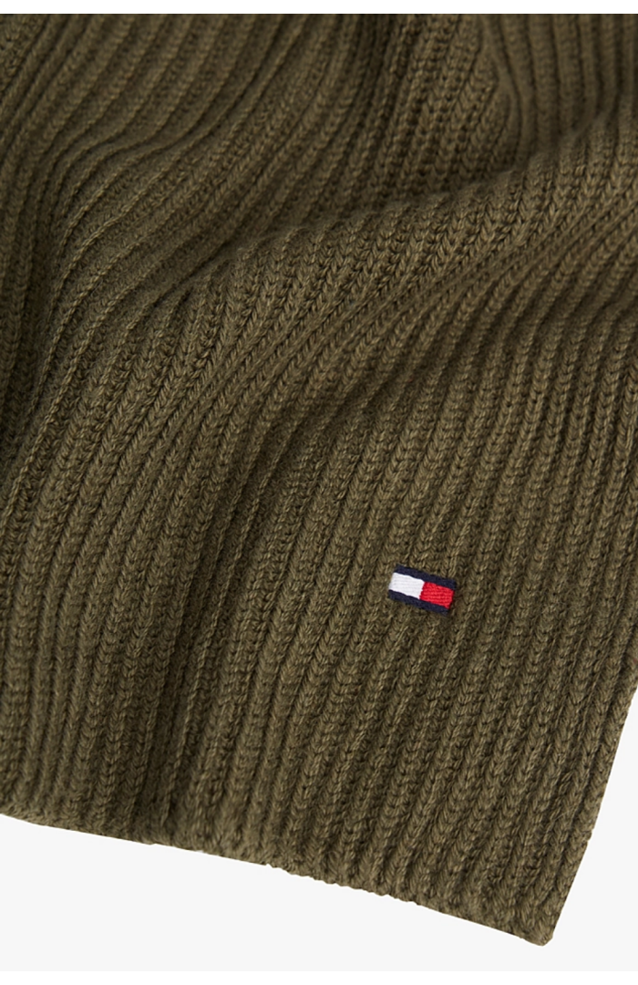 Écharpe Hilfiger Flag côtelée vert