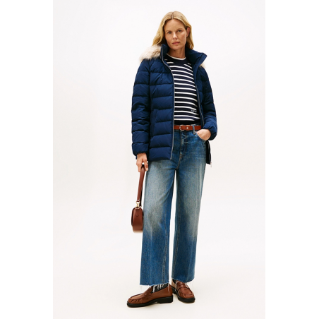 Doudoune capuche fausse fourrure Dark Blue