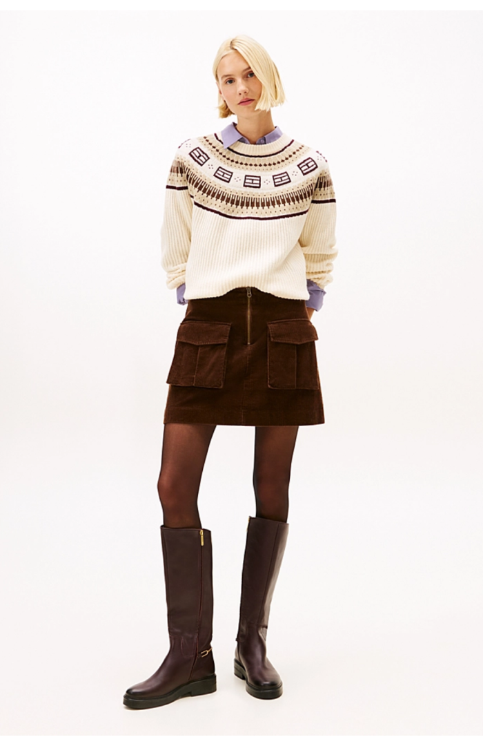 Pull laine Fair Isle Beige