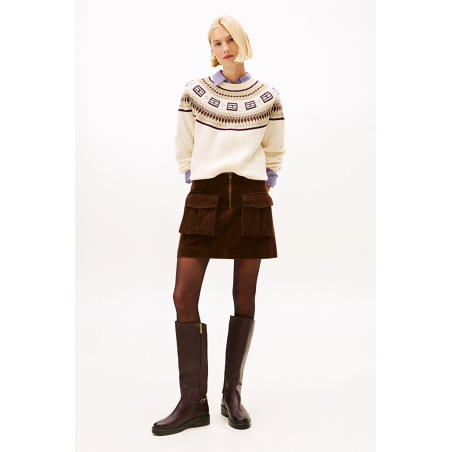 Pull laine Fair Isle Beige