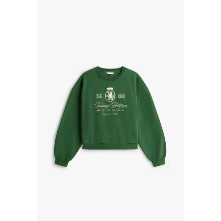 Sweat col rond blason brodé