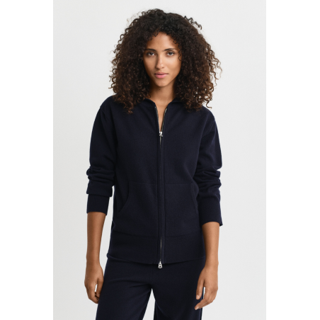 Sweat zippé extra-fine marine
