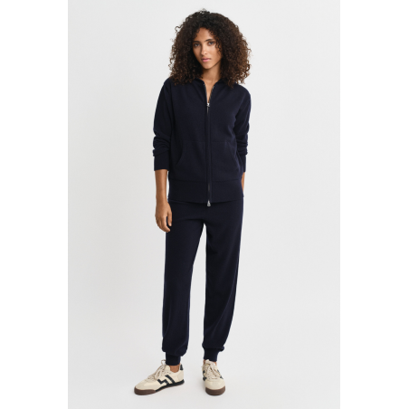 Sweat zippé extra-fine marine