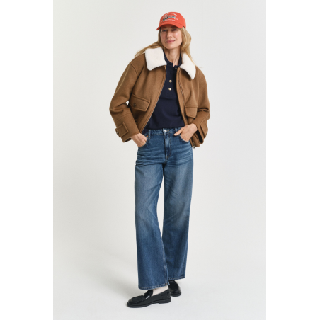 Polo manches longues bleu