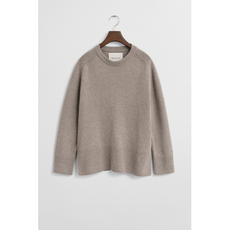 Pull laine et cachemire taupe