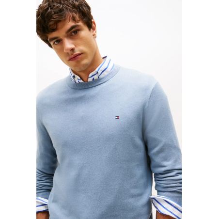 Pull Pima cachemire brisk blue