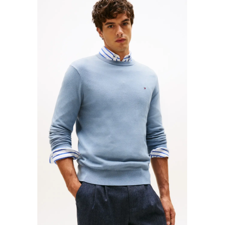 Pull Pima cachemire brisk blue
