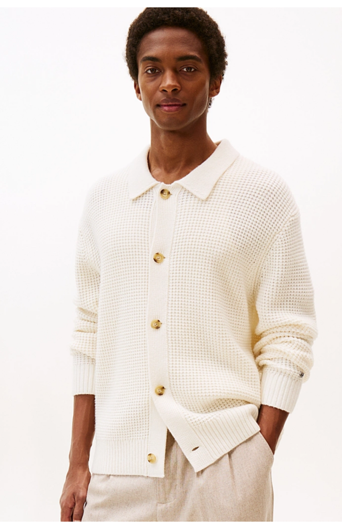 Cardigan DC Button laine ivoire