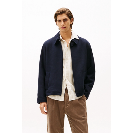 Veste courte laine bleu marine