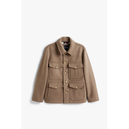 Surchemise 4PKT laine taupe