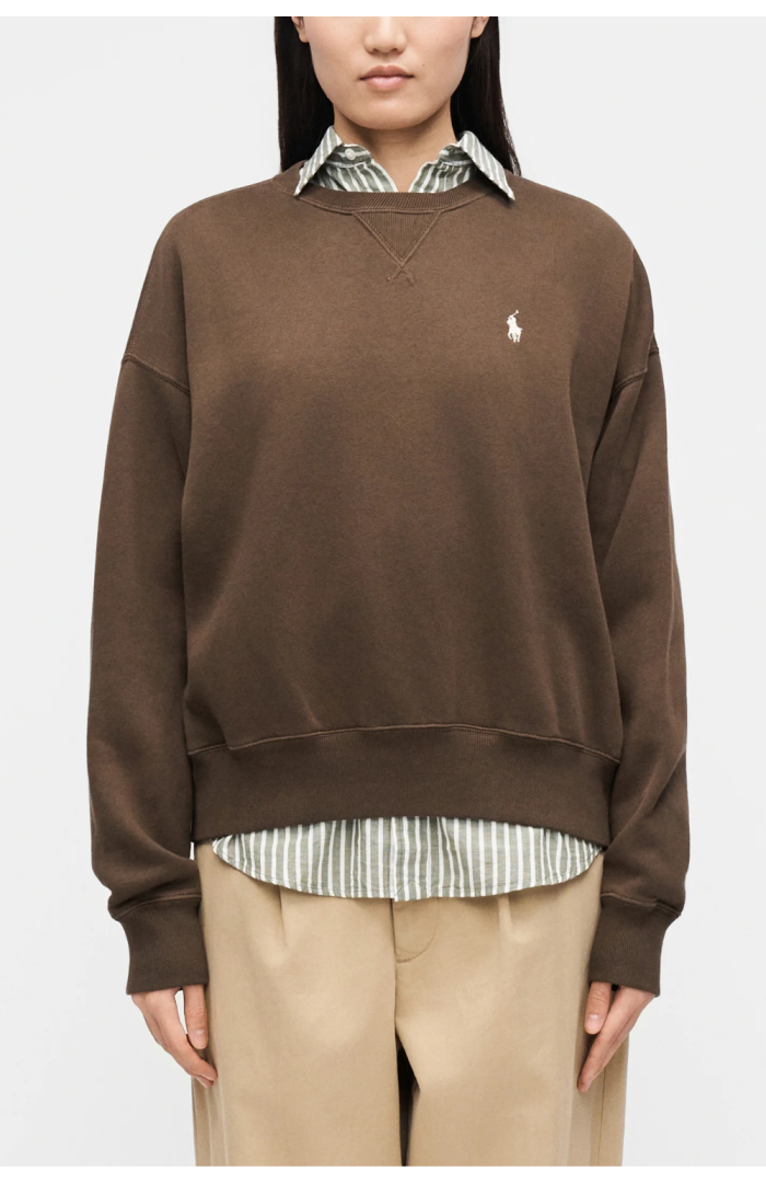 Sweat col rond marron
