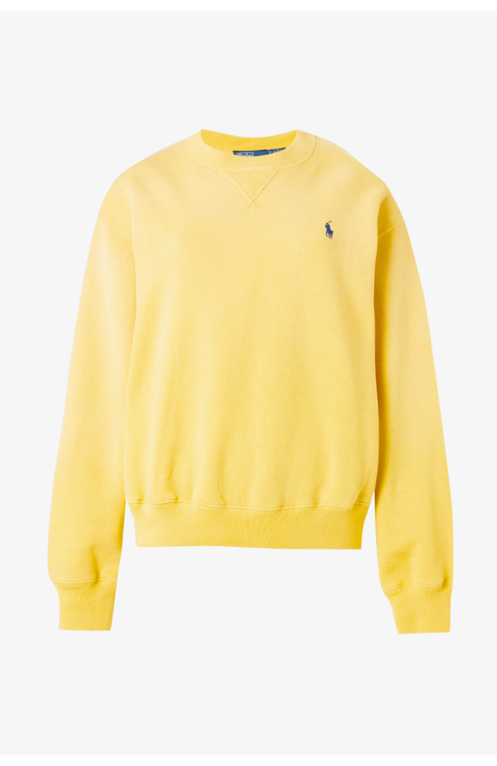 Sweat col rond jaune