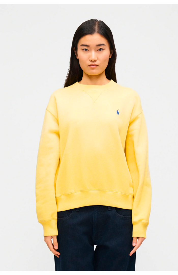 Sweat col rond jaune