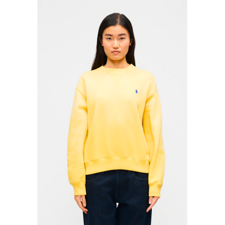 Sweat col rond jaune