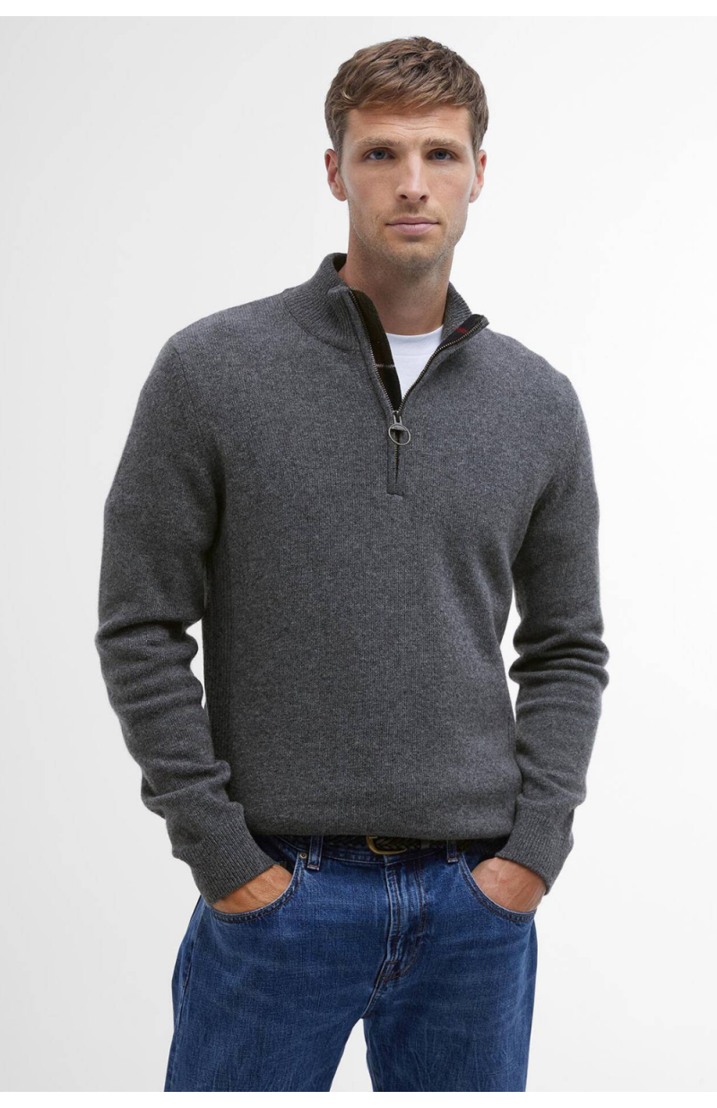 Pull Holden demi-zip en laine gris Pull Holden demi-zip en laine gris