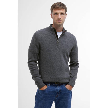 Pull Holden demi-zip en laine gris