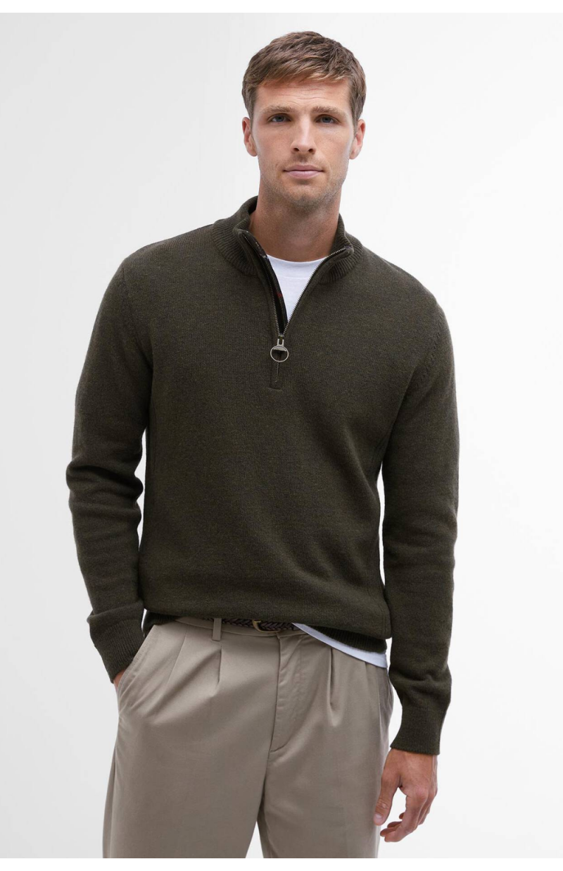 Pull Holden demi-zip en laine vert Pull Holden demi-zip en laine vert