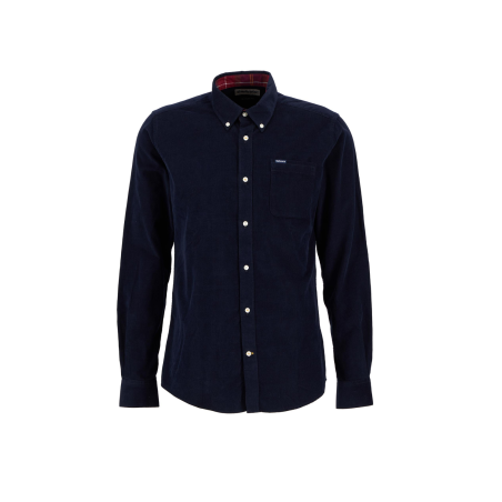 Chemise Ramsey ajustée en velours côtelé bleu