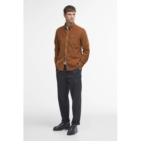 Chemise Ramsey ajustée velours marron
