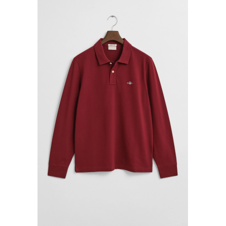 Pull demi-zip en laine d’agneau bordeaux