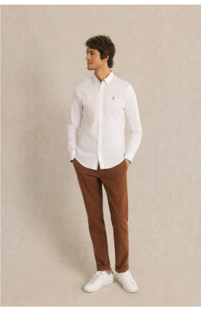 Chemise homme slim en Oxford blanc