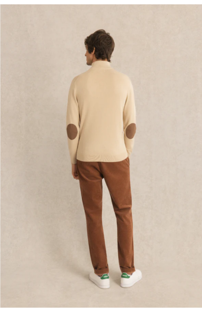 Pull col zippé Keaton beige clair Pull col zippé Keaton beige clair