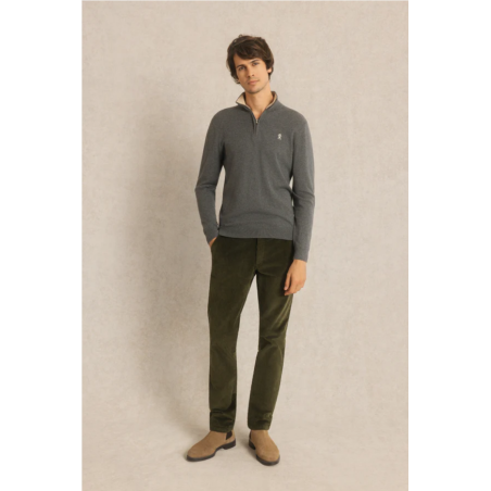 Pull col zippé Keaton gris