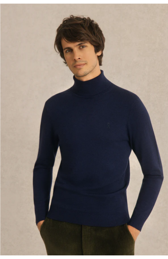 Pull Keris col roulé bleu marine