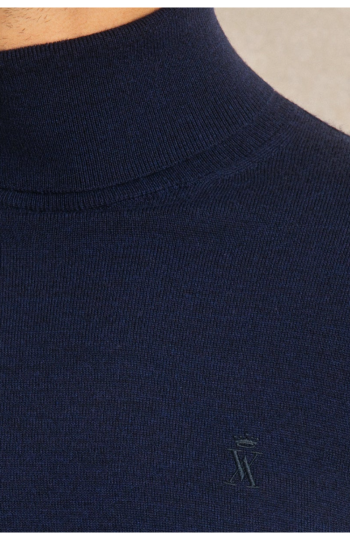 Pull Keris col roulé bleu marine Pull Keris col roulé bleu marine