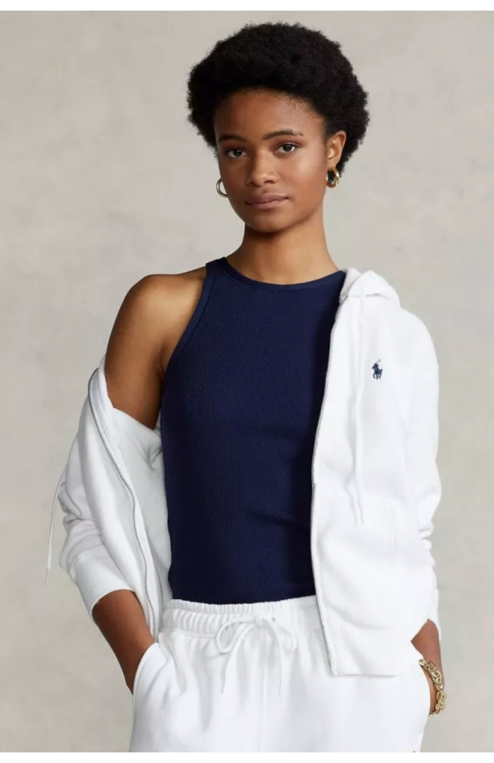 Gilet zippé capuche blanc