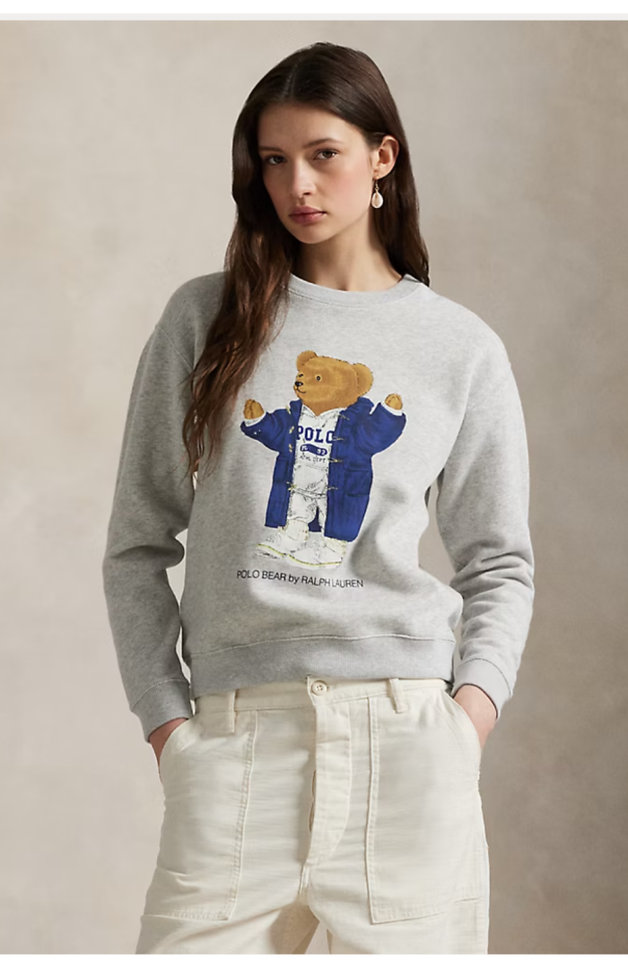 Sweat Polo Bear en molleton gris