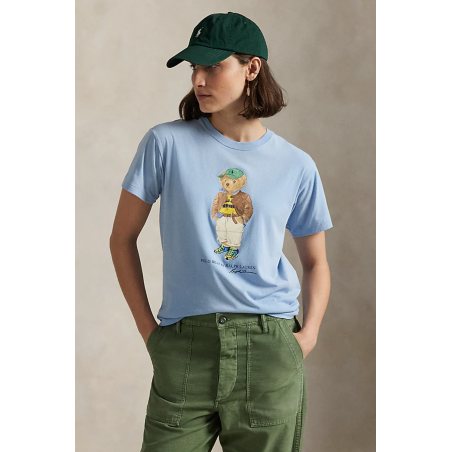 T-shirt Polo Bear coton bleu clair