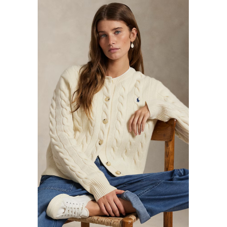 Cardigan torsadé laine
